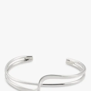 Brazalete doble trenzado Andea de plata