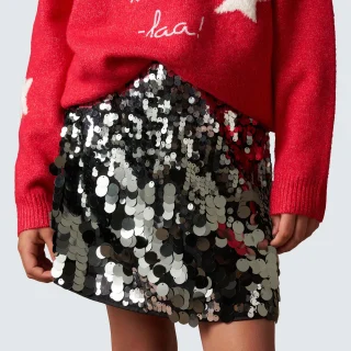 Angel Rocket Kids Natala Disco Línea A Lentejuelas Plateadas