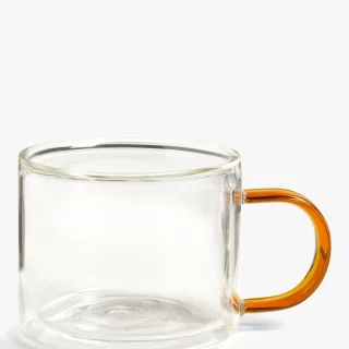 Taza de café de vidrio de 280 ml - Naranja