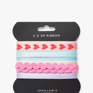 Set de 5 cintas Ric Rac con corazones multicolor