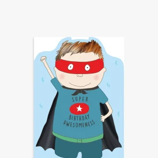 Tarjeta de cumpleaños de superhéroe de Rosie Made A Thing