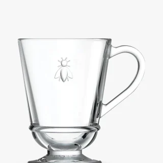 Taza de café de cristal transparente La Rochere Abeille Bee de 280 ml