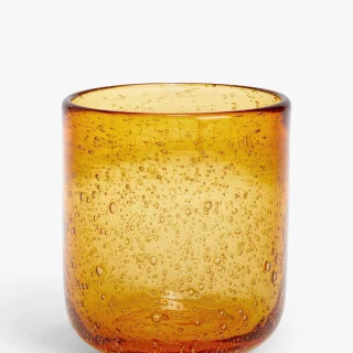 Vaso de vidrio con burbujas 330 ml ámbar