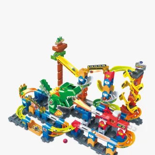 Aventura de dinosaurios en la carrera de mármol de VTech