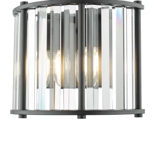 Aplique de pared de cristal Dar Kiran de 2 brazos
