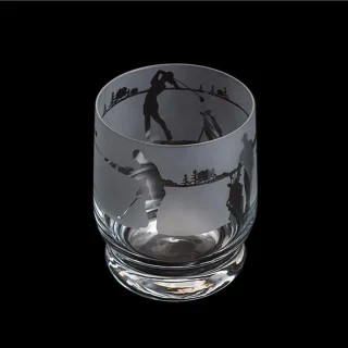 Vaso de cristal grabado Dartington Crystal Aspect Golf de 350 ml, transparente