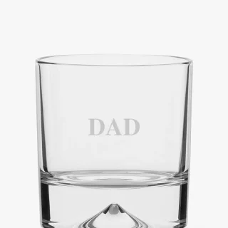 Vaso doble de cristal Dartington Crystal Dimple Dad grabado, 285 ml, transparente