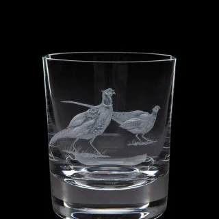 Vaso de cristal Dartington Crystal Pheasant grabado a mano, 300 ml, transparente