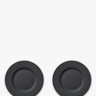 Juego de 2 platos de ensalada de porcelana de roca Villeroy & Boch Manufacture, 22 cm