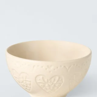 Tazón de cereales de cerámica con forma de corazón en relieve, 12,8 cm