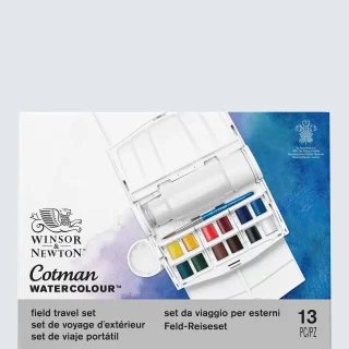 Set de acuarelas Winsor & Newton Field Plus, 12 medias pastillas