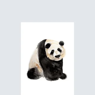 Tarjeta de felicitación en blanco con diseño de panda bebé de Wild Earth Art