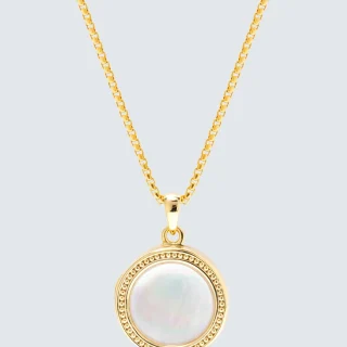 Medallón de nácar dorado de Larnauti