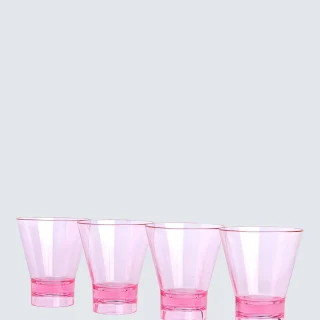 Aquí tienes el juego de 4 vasos Gilda color lila