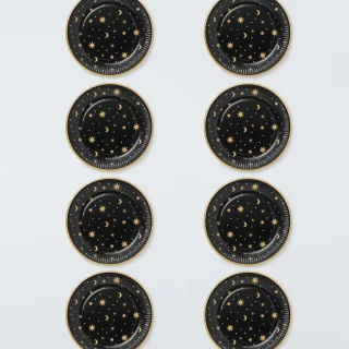Platos de papel con estrellas celestiales, paquete de 8