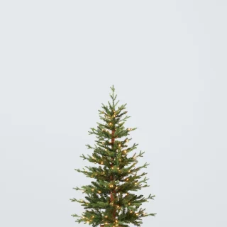 Árbol de Navidad preiluminado en cesta de 4/5 pies