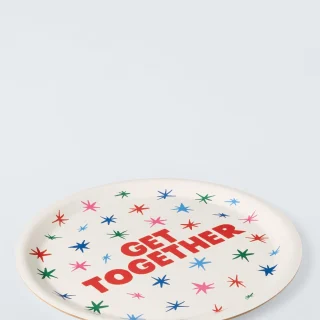 Bandeja redonda Get Together de 37 cm, multicolor