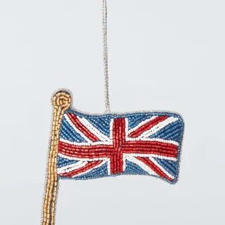 Adorno de árbol con bandera de la Unión con cuentas