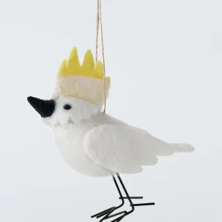 Adorno de árbol de fieltro de cacatúa de Heirloom Splendour