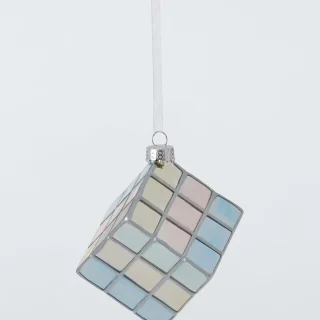 Adorno de cubo de rompecabezas retro Heirloom Splendour