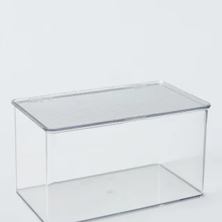 Caja de almacenamiento de plástico transparente con tapa