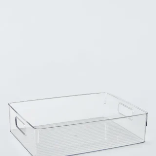 Caja de almacenamiento larga de plástico transparente