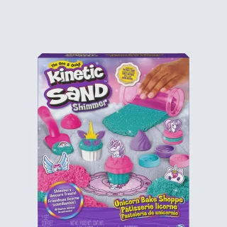 Pastelería de unicornios con arena cinética