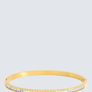 Brazalete Jon Richard Waterproof Polished Crystal Row Gold