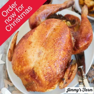 Pavo rústico bronceado de corral de Jimmys Farm, peso mínimo 5 kg. Para 10-12 personas.