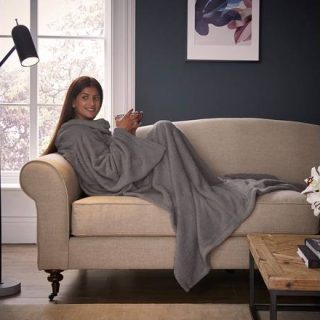 Manta portátil con mangas Silentnight Snugsie - Gris