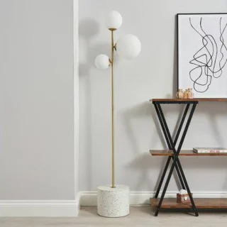 Lámpara de pie BHS Fleur de 3 luces - Dorada