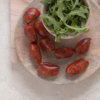 Mini chorizo picante español Brindisa, 2 kg, paquete de 120 unidades