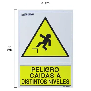 Cartel Peligro Caidas a Distintos Niveles 30x21
