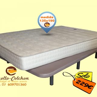 Base Tapizada + Colchón Visco 135×190