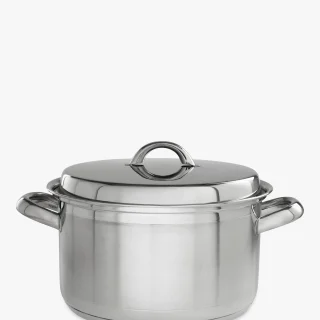 Cacerola clásica de acero inoxidable con tapa, 24 cm, 5 L