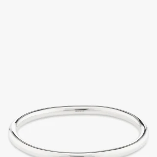 Brazalete ovalado pulido de plata de ley Andea