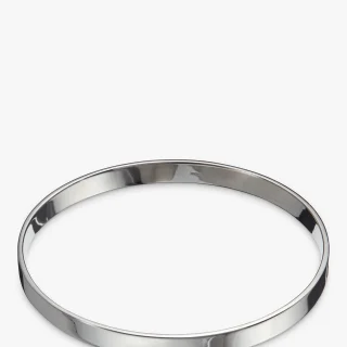 Brazalete Andea de plata de ley con borde cuadrado