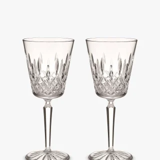 Juego de 2 copas de vino medianas de cristal tallado Waterford Crystal Lismore, 390 ml, transparentes