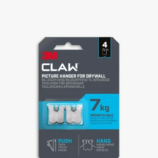 3M Claw, paquete de 4 colgadores de cuadros de acero para paneles de yeso, 7 kg