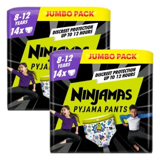 Pampers Ninjama Pant para niños de 8 a 12 años (paquete de 2 x 14).
