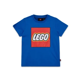 Camiseta de manga corta con logotipo para niños, color azul