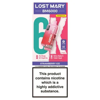 Kit recargable Lost Mary BM6000 Strawberry Ice 20 mg ml