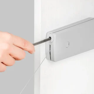 Emuca Mecanismo para puertas abatibles Microwinch, 10kg, Acero y Plástico, Gris