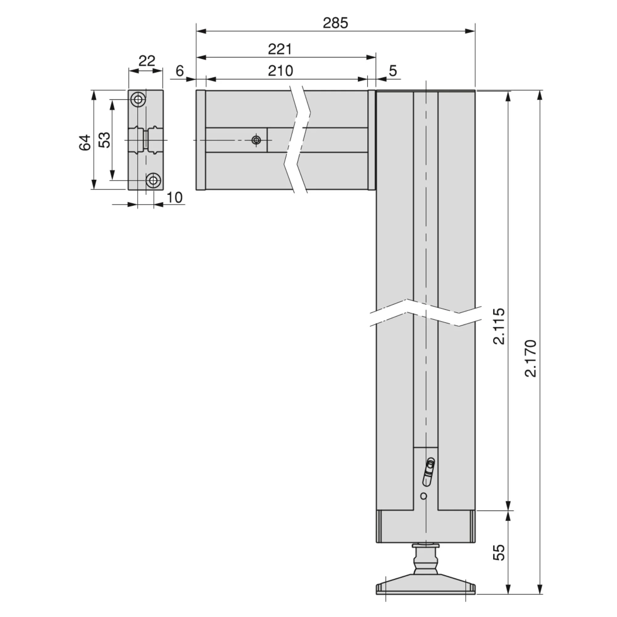 Emuca Lote de 2/3 estructuras Zero con herrajes y perfiles para montaje al suelo y a pared con nivelador rectangular Negro - Imagen 8