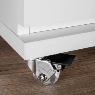 Emuca Lote de 4 ruedas Slip 3 transparentes con placa de montaje, diámetro 35mm, Acero y Plástico