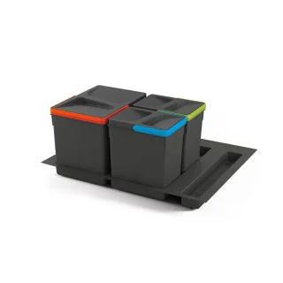 Kit de contenedores de reciclaje para cajón de cocina con base