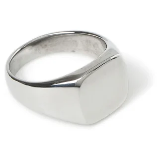 Anillo sello de acero inoxidable plateado