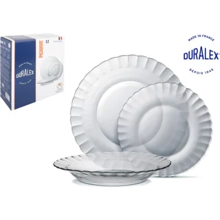 Vajilla transp. 12pc duralex Picardie
