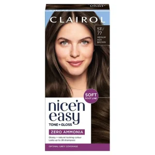 Tinte para el cabello Clairol Nice'n Easy Zero Ammonia - Marrón ceniza medio