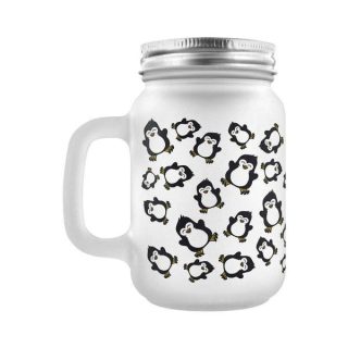 Tarro de cristal esmerilado de Psycho Penguin